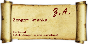 Zongor Aranka névjegykártya